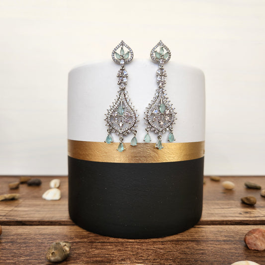 American Diamond Earring in Mint