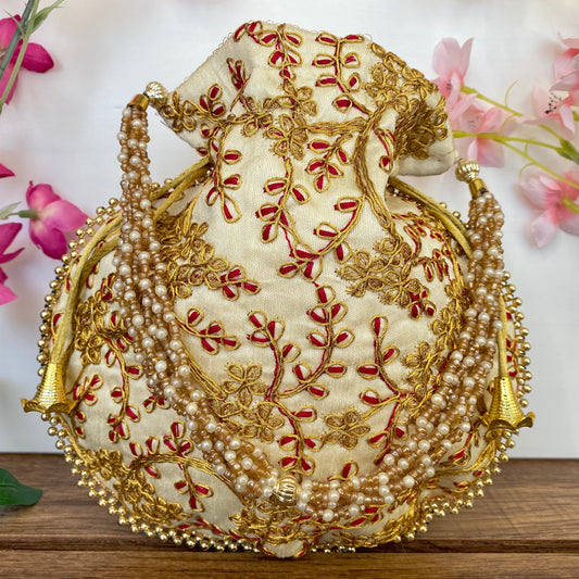 Matka Potli Bag in Beige