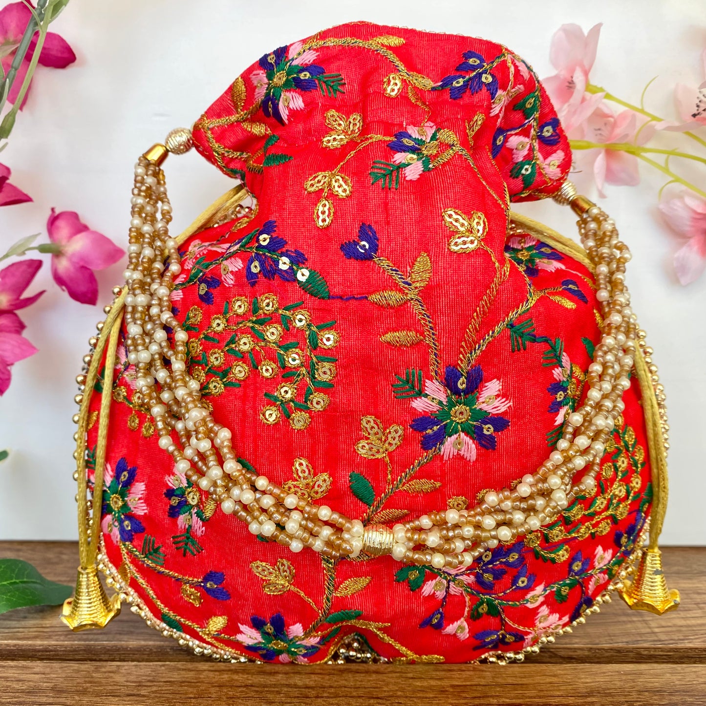 Matka Potli Bag in Red